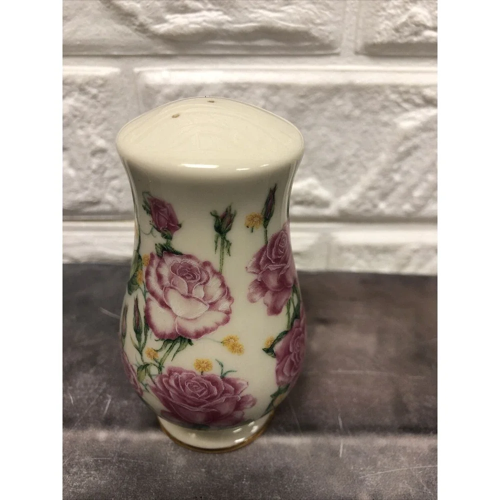 Lenox The Flower Blossom Salt Or Pepper Shaker by Suzanne Clee‎ w/ mauve roses